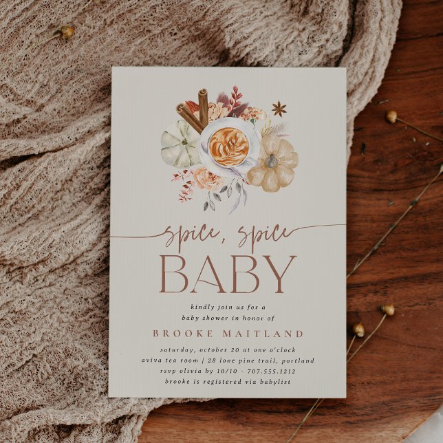 Convites Pumpkin "Spice Spice Baby" Shower (Criador carregado)