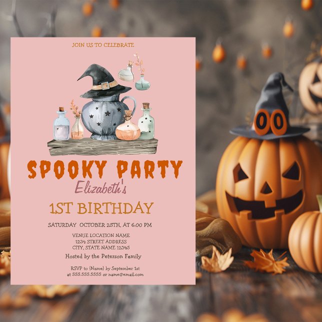 Convites Pumpkin Spooky Party Strik Aniversário (Criador carregado)