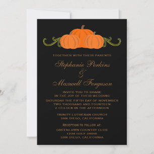 Convites Pumpkin Swirls Casamento outono Invite (escuro)