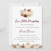 Pumpkins Burgundy Orange Floral Twins Chá de frald