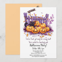 Pumpkins Cute Black Cat Halloween Party