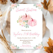 Pumpkins Floral Sweet 16
