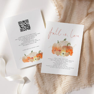 Convites Pumpkins Florals Glitter QR Code Call Apaixonado