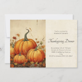 Convites Pumpkins Rustic Autumn Scense Graças