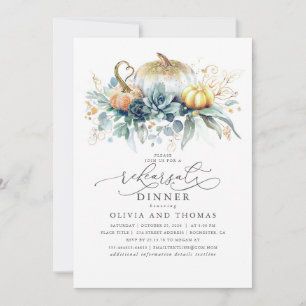 Convites Pumpkins Suculenta Janto de ensaio Greenery Fall