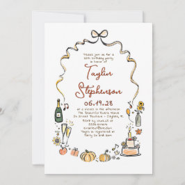 Convites Pumpkins Whimsical Funky Hand Draky Queda Aniversá