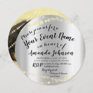 Convites Puppy Baby Dog chá Nova Foto Pet Rosa Dourada