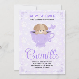 Convites Puppy Baby Shower Invitation