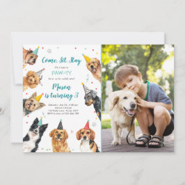 Convites Puppy Birthday Convidando Cachorro Festa Pawty Boy