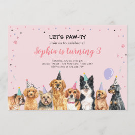 Convites Puppy Birthday Convide Cachorro Festa Pawty Girl