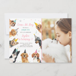 Convites Puppy Birthday Convide Cachorro Festa Pawty Girl