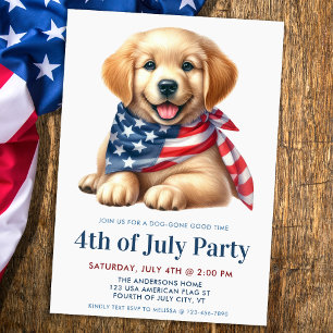 Convites Puppy Dog Patriotic Ouro Retriever 4 De Julho
