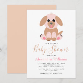 Convites Puppy neutro personalizado com chá de fraldas