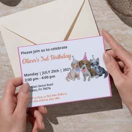 Convites Pure Puppy | Festa de aniversário de Menino de Cãe