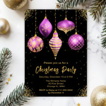 Purple and Gold Ornaments Christmas Party