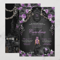 Purple Black Gothene Princess Halloween Quinceañer