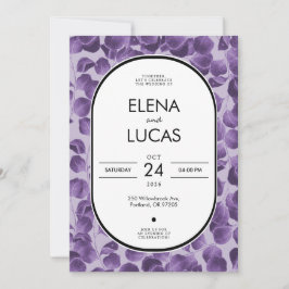 Convites Purple Botanical Eucalyptus Wedding Invitation