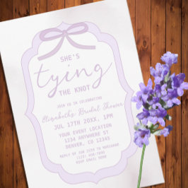 Convites Purple Bow Watercolor Bridal Shower