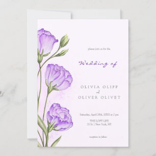 Convites Purple Eustomas Wedding