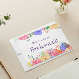 Convites Purple Floral Você Será Minha Proposta De Bridesma