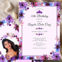 Purple Flowers 18th Birthday Debut
