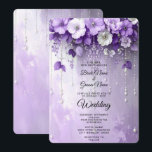 Convites Purple Flowers with Dangling Pearls Wedding<br><div class="desc">Beautiful Purple Flowers with Dangling Pearls Wedding Invitation</div>