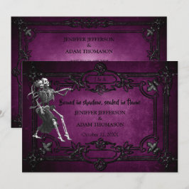 Convites Purple Gothic Halloween wedding invitation
