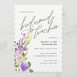 Convites Purple Greenery Floral Bridesmaids Luncheon