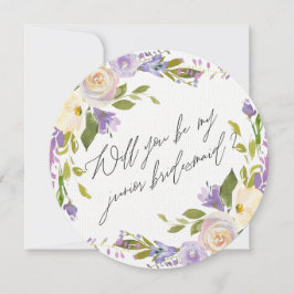Convites Purple Greenery Floral Junior Bridesmaid Proposta