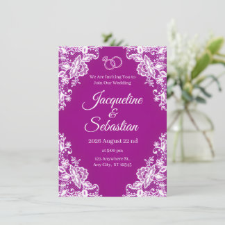 Convites Purple Lace Wedding