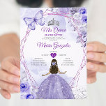 Convites Purple Lilac Mis Quince 15 Anos Crown Quinceañera<br><div class="desc">Quinceañera Purple Lilac Silver Crown Convite Mis Quince 15 Anos,  16 Anos,  Aniversário, </div>