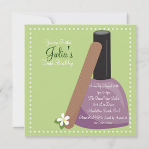 Convites Purple Nail Polish Birthday Invite