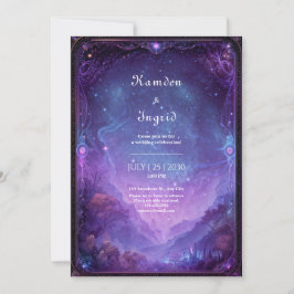 Convites Purple Nebula Celestial Galaxy Vista Wedding