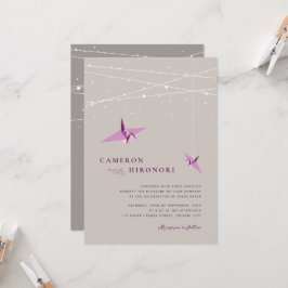 Convites Purple Paper Cranes Fada Luzes De Fada Casamento A