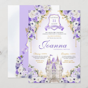 Convites Purple Princess Castle Lavanda Real Quinceanera