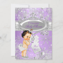 Convites Purple Princess Winter Chá de fraldas Brunette