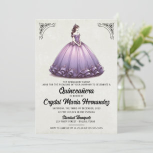 Convites Purple Quinceañera
