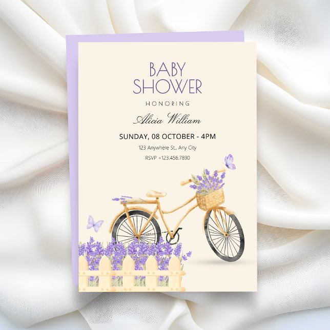 Convites Purple spring baby shower (Criador carregado)