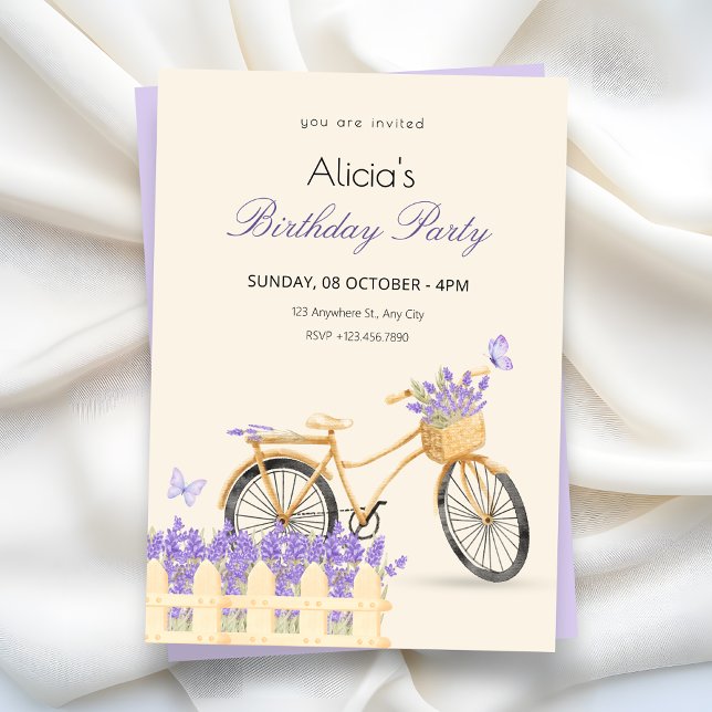 Convites Purple spring birthday (Criador carregado)