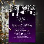 Convites Purple Surprise 18th Festa de aniversário<br><div class="desc">Este convite de 18 anos para surpresa roxa foi feito para estabelecer a palco de uma celebração verdadeiramente memorável. Os modelos de texto personalizáveis permitem adicionar o nome do convidado honrado, os detalhes da festa secreta e o local com facilidade. O seu amado estará presente durante uma noite de risos...</div>