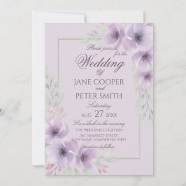 Convites Purple wildflowers floral Budget Wedding