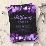 Convites Purple Winter Wonderland Company Festa de Natal<br><div class="desc">Elegante Formal Company e Corporate Christmas Party / Cocktail / Jantar modelo de Convite com Flocos de Neve Roxos e Luzes de Natal. Imprima seus amigos e colegas de trabalho com este design de convite sofisticado e elegante.</div>