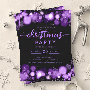 Convites Purple Winter Wonderland Company Festa de Natal