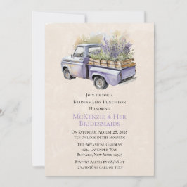 Convites Purple Wisteria Vintage Truck Bridesmaids Lunchee