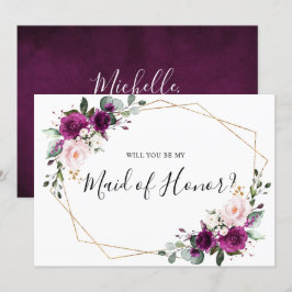 Convites Púrpura Blush Você Será Minha Madrinha de casament