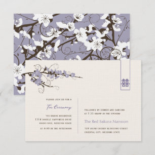 Convites Púrpura Cerejeira Brilha Sakura Nadou Casamento A