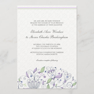 Convites Púrpura de Casamento do Jardim Botânico