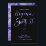 Convites Púrpura Dourada Marble Chic Glam Sweet 16 Party<br><div class="desc">Personalizar para qualquer evento</div>