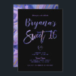 Convites Púrpura Dourada Marble Chic Glam Sweet 16 Party<br><div class="desc">Personalizar para qualquer evento</div>