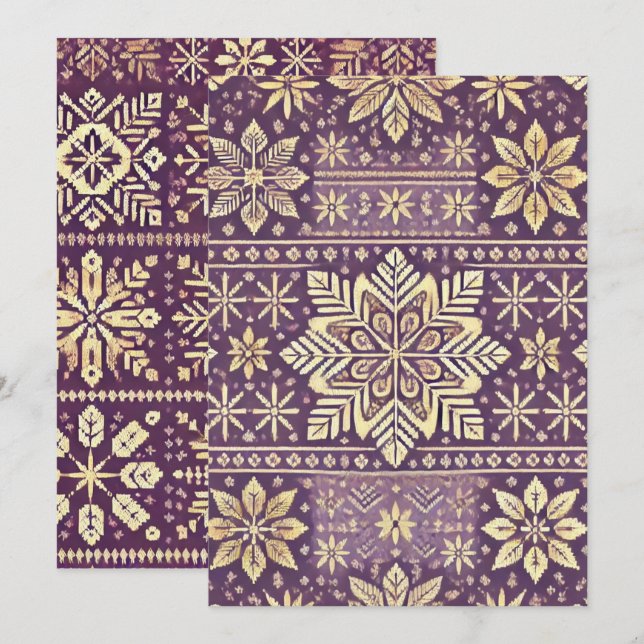 Convites Púrpura e Escandinavo Dourado para impressão (Frente/Verso)